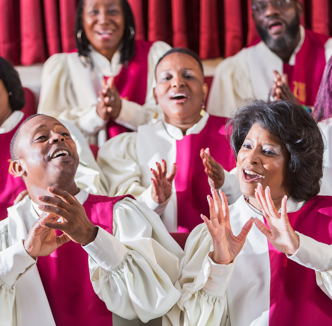 Photo of a choir singing in church